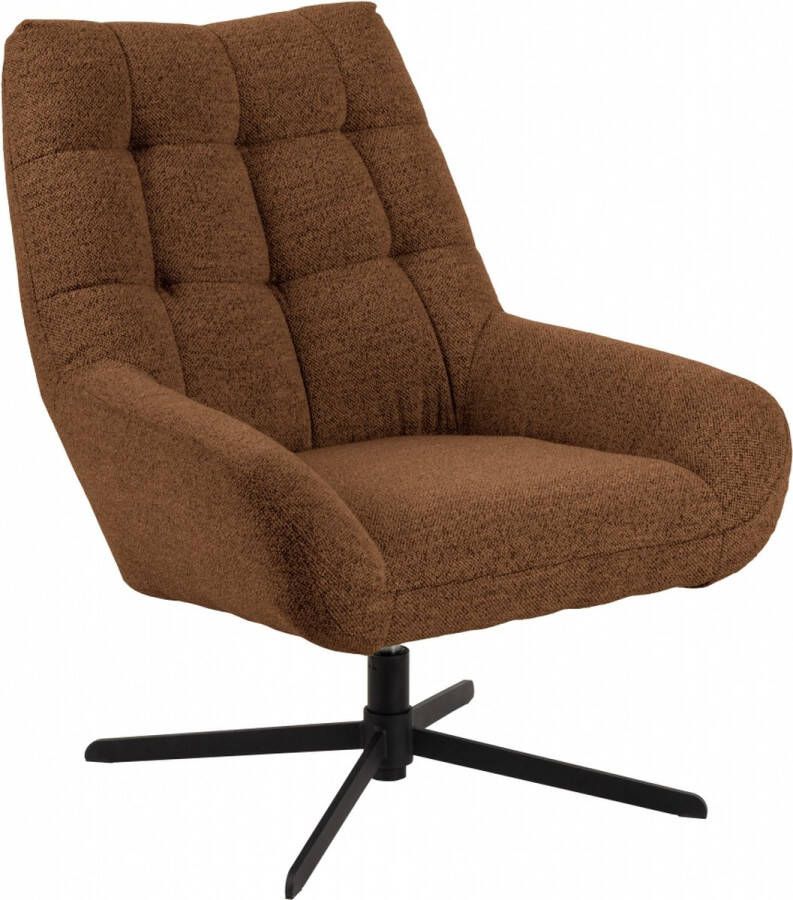 Woonexpress Draaifauteuil Vrijhoeve Stof Bruin 73x88x82 cm (BxHxD) Met Armleuning