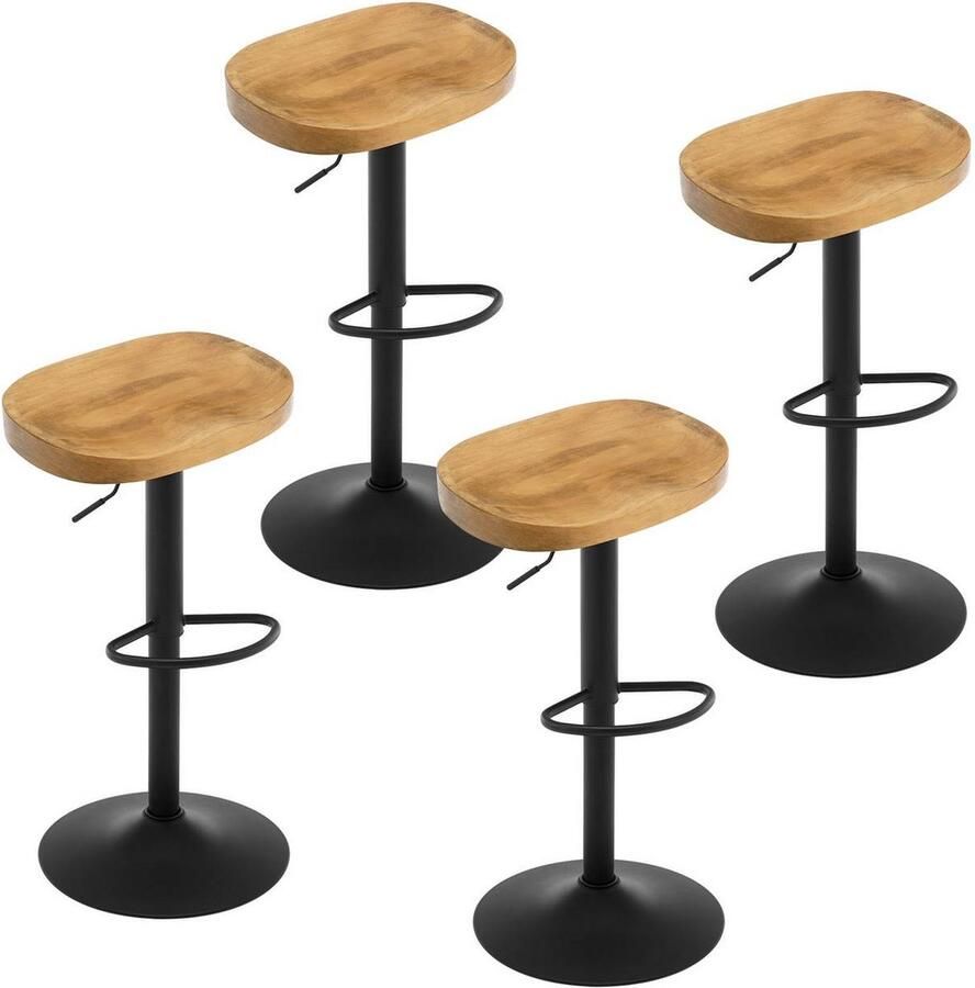 Rootz Living Rootz Draaikrukset Tegenkruk Houten kruk Ergonomisch ontwerp 41 5 cm x (60-81 cm) x 31 5 cm Natuurlijk grenenhout