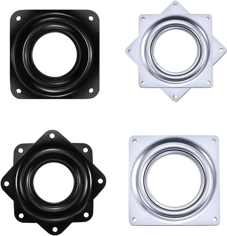 Draaiplateau Kogellagers Draaischijf Zwenkplaat Vierkant 360 graden Kogelgelagerde Draaitafel voor TV-rek Computermonitor Platenspeler Set van 8 stuks