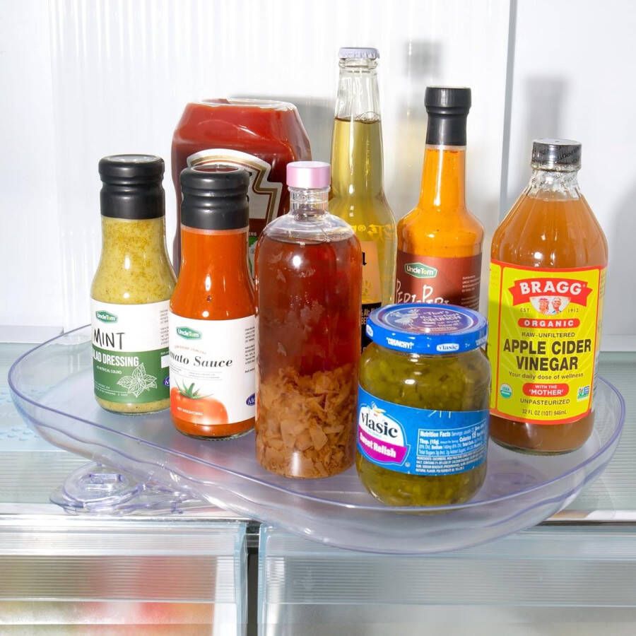 Draaiplateau organizer koelkast-organizer keukengadgets kruidenrek snurwiel draaiplateau draaibare organizer voor specerijen en bakingrediënten 40 x 29 cm