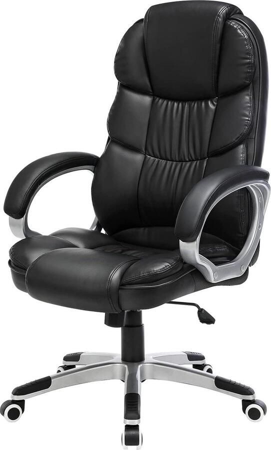 Draaistoel Computerstoel Extra Dikke Bekleding Zwart Bureaustoel