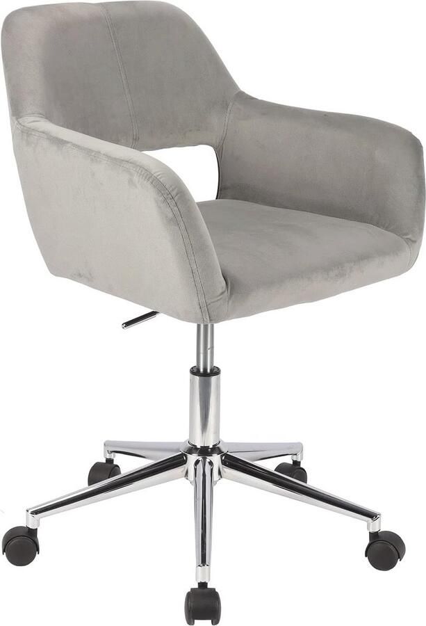 Draaistoel in fluweel Verstelbare bureaustoel met armleuningen en wielen
