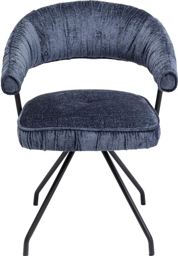 Draaistoel met armleuningen Arabella blauw Kare Design