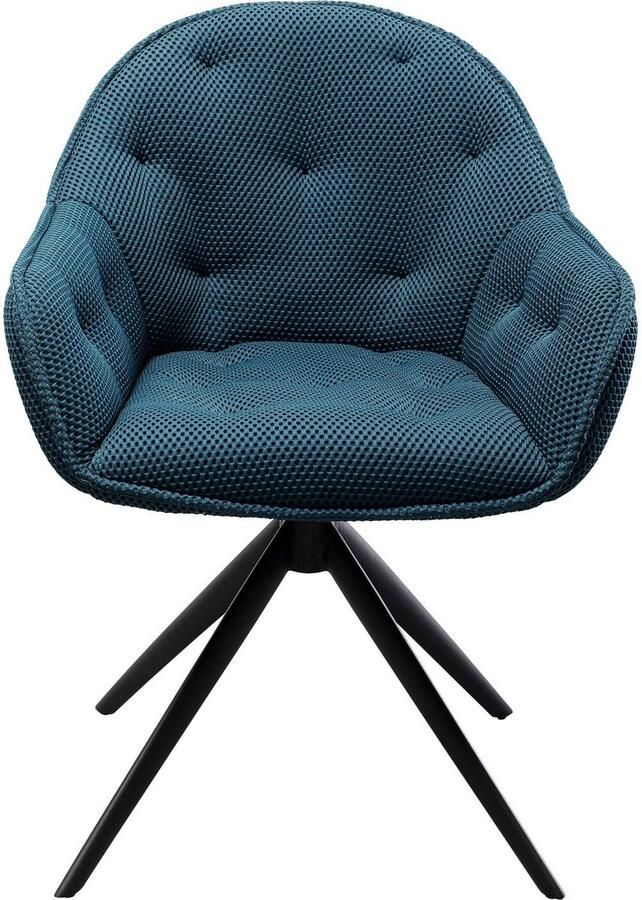 Draaistoel met armleuningen Carlito Mesh blauw Kare Design