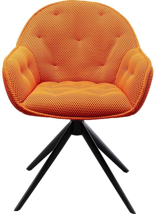 Kare Design Draaistoel met armleuningen Carlito Mesh oranje