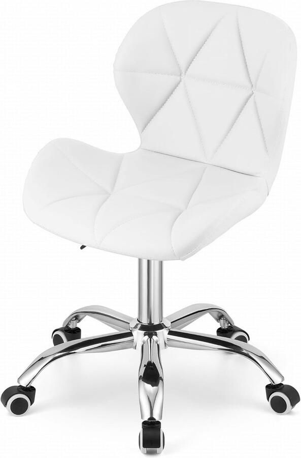 Draaistoel met Wielen Hoogte Verstelbare Gestoffeerde Bureaustoel Fluweel Stoel met Geometrische Bekleding