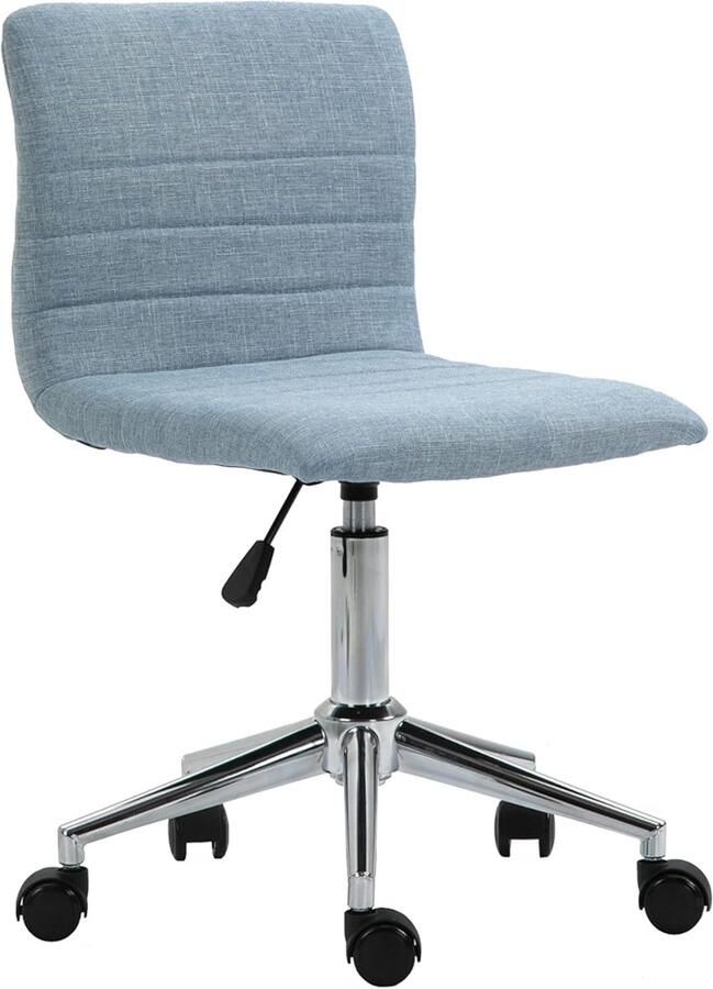 Draaistoel voor Kinderen Hoogte Verstelbare Bureaustoel met Stof Bekleding Blauw