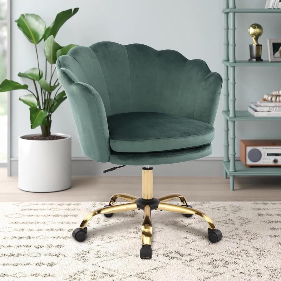 Draaistoel voor op het bureau ergonomisch ontwerp met een draagvermogen van 150 kg voorzien van wielen en kantelfunctie. Velours stoel voor slaapkamer werkkamer