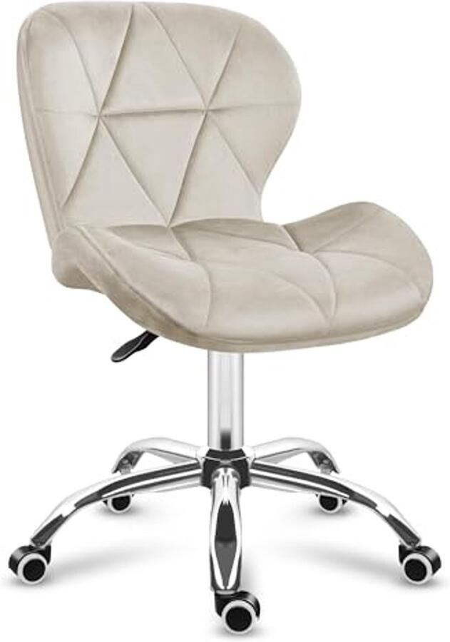 Draaistoel voor thuiskantoor – Verstelbare bureaustoel tot 130 kg met ademend velours en moderne uitstraling