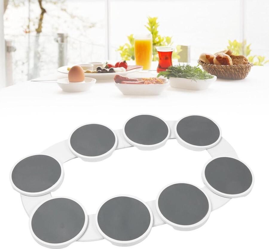 Draaitafel voor Eettafel 360° Draaibare Hittebestendige Voorraadkast Keukenaanrecht voor Rechthoekige Eettafel