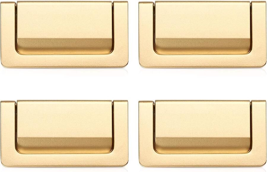 Drawer Handles Hidden Furniture Handgrepen 4 Pcs Modern Zinc Alloy Handles voor Cabinets Deuren en Lades (Goud Hole Center: 64mm)