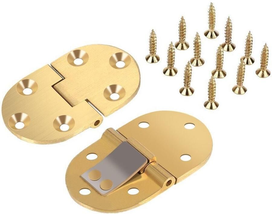 Drawer Hinge Solid Brass Butler 2-1 2x1-1 2 with Screws Satin Finish for Folding Tables Gold 2
