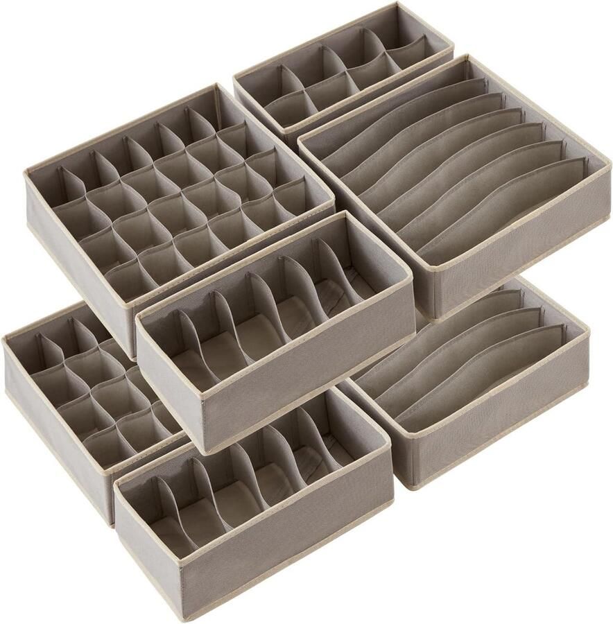 Drawer Organizer Divider 8 Pcs Fabric Folding Dresser Organizers Light Grey