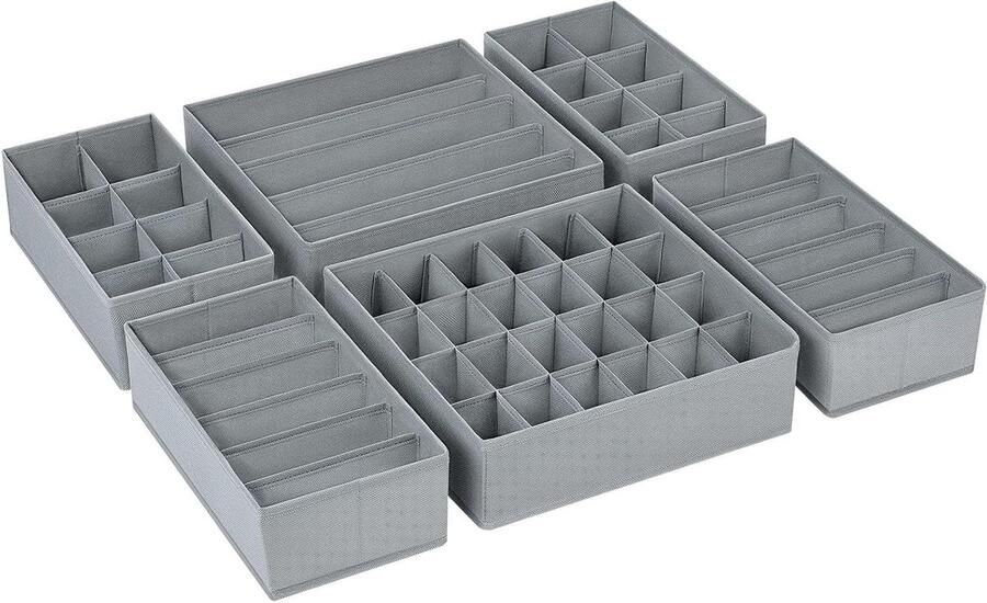 Ladeorganisatoren 6-pack Opvouwbaar en verdeeld Stoffen opbergdoos voor kledingkast Ideaal voor ondergoed sokken stropdassen sjaals en cosmetica