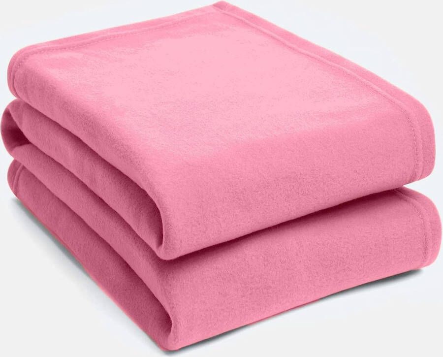 Dreamscene Warme Polar Fleece Gooi Over Zachte Slaapbank Deken Sprei Effen Fuchsia 120 x 150 cm