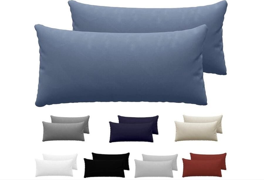 Dreamzie Kussensloop (Set van 2) – Blauw Katoen Voor Kussens 40 x 80 cm 100% Jersey Katoen Beddengoed Dubbel Bed Kussensloop Kussenbeschermer Bestendig en Hypoallergeen