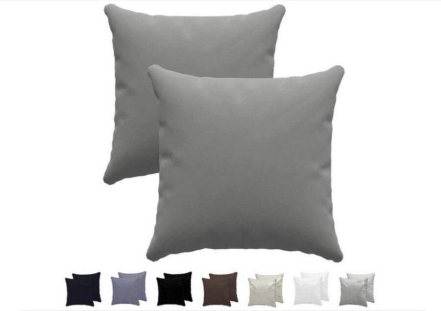 Dreamzie Kussenslopen (Set van 2) Voor Kussens 60 x 60 cm Antraciet Katoen 100% Jersey Katoen Kussensloop 2 Pak Beddengoed Dubbel Bed Kussensloop Kussenbeschermer Bestendig en Hypoallergeen