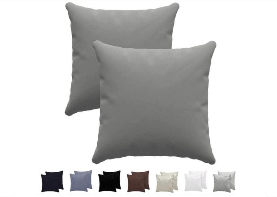 Dreamzie Kussenslopen (Set van 2) Voor Kussens 60 x 60 cm Antraciet Katoen 100% Jersey Katoen Kussensloop 2 Pak Beddengoed Dubbel Bed Kussensloop Kussenbeschermer Bestendig en Hypoallergeen