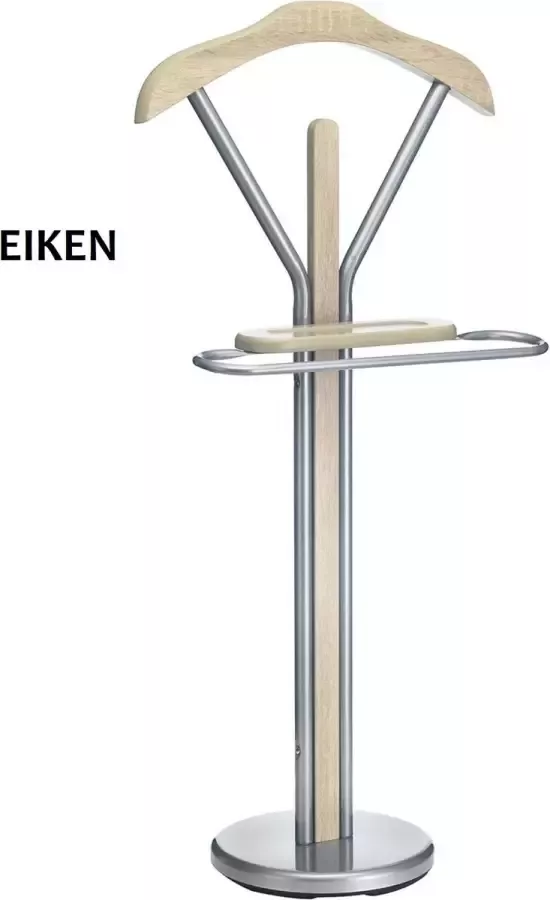 Dressboy kledingbutler kledingrek kapstok met broekhanger eiken