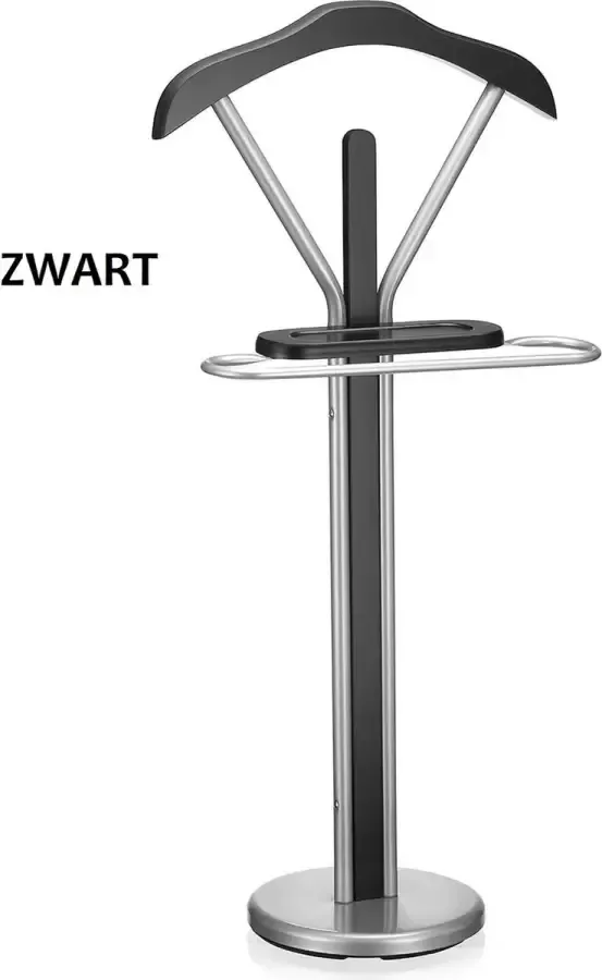 Dressboy kledingbutler kledingrek kapstok met broekhanger zwart