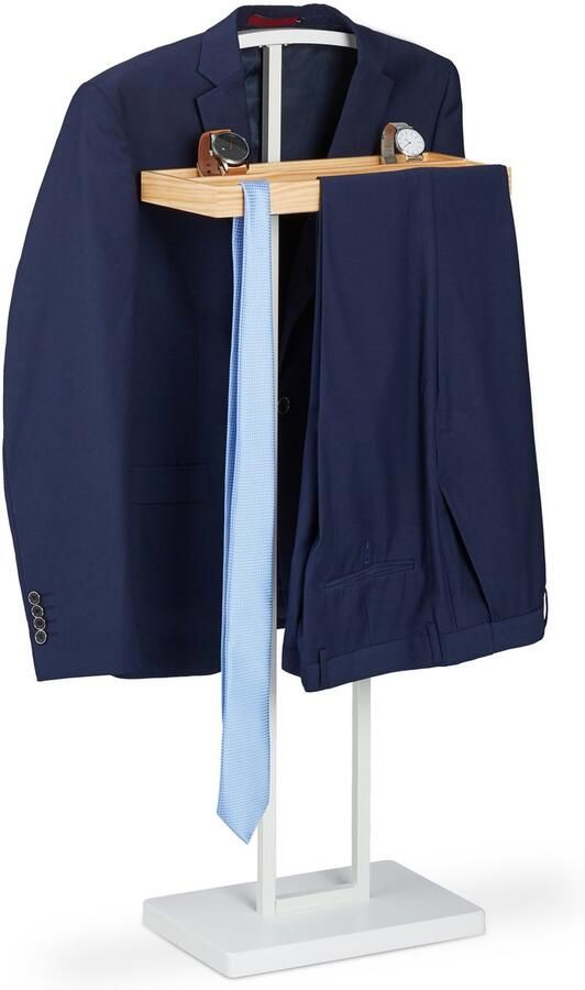 Relaxdays dressboy met plankje 102 x 46 x 24 cm mdf metaal vrijstaand slaapkamer