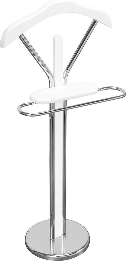 Kleerbutler dressboy voor heren stille dienaar garderobe hanger in wit (verchroomd)