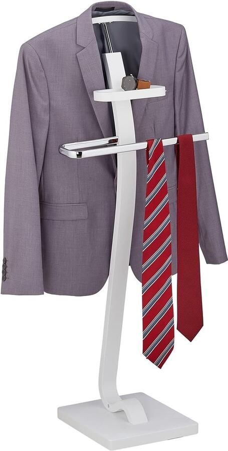 Dressboy voor Kleding Stijlvol en Praktisch 1 stuk Wit Zilver MDF en Staal