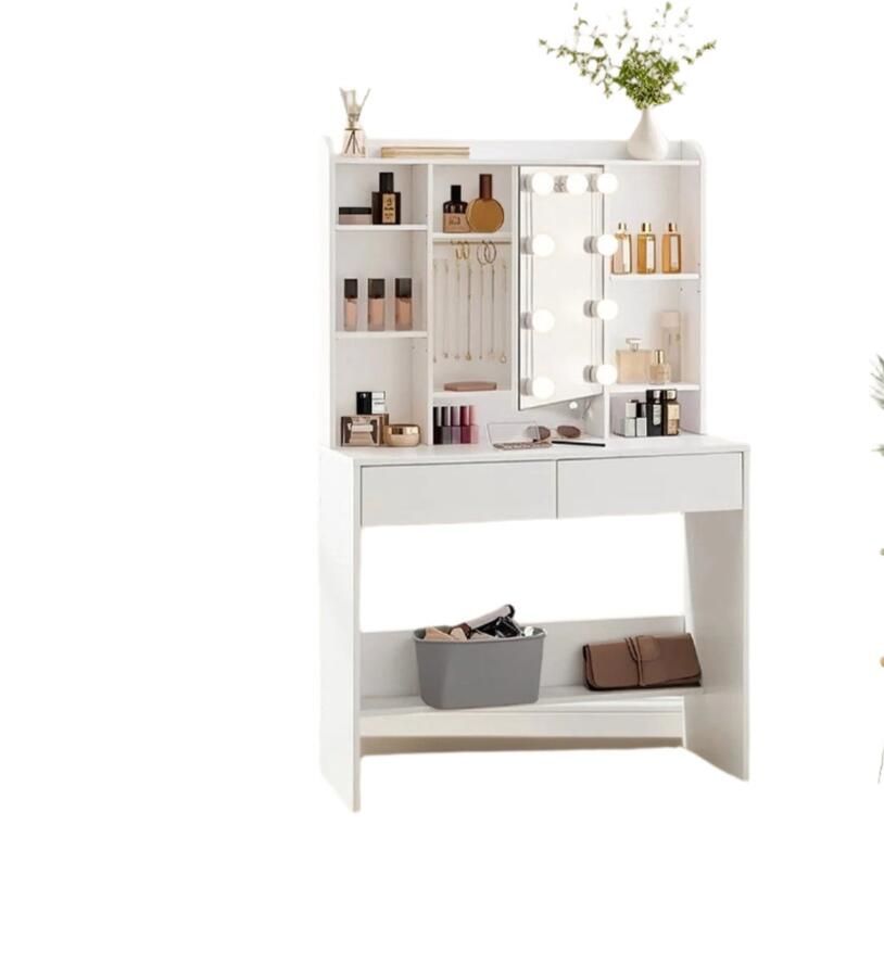 Kaptafel met LED -verlichting ijdelheidstafel make -updesk verstelbare kleuren en helderheid 40 x 90 x 144 7 cm - Foto 2