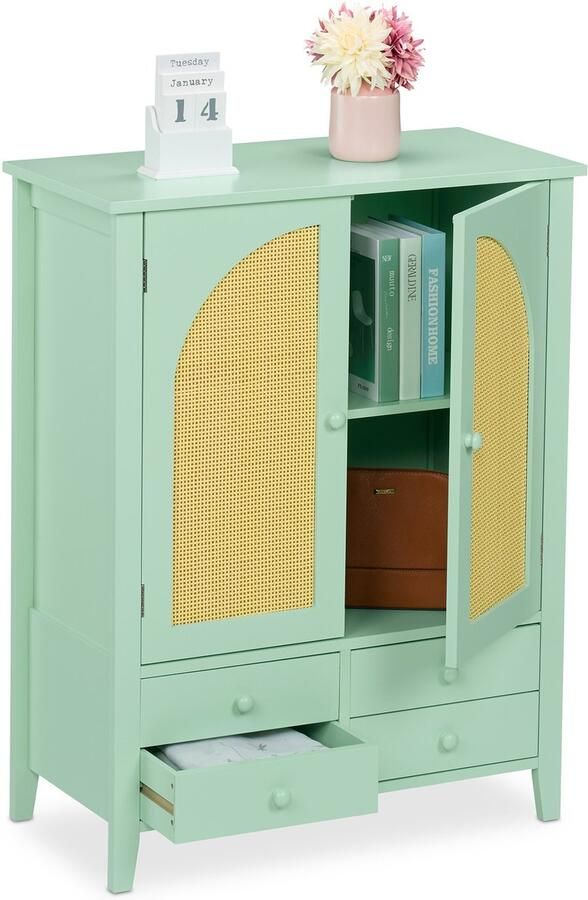 Dressoir 4 lades 2 deuren 90x70x34 cm woonkamer slaapkamer