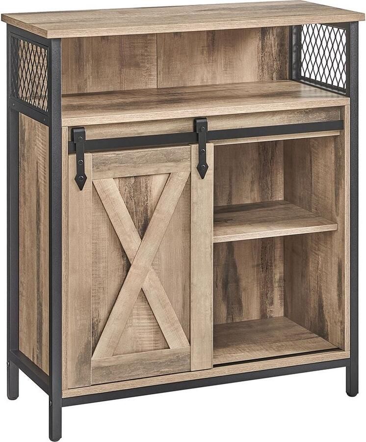 Rootz Living Rootz Dressoir Eiken Bruin-Zwart Spaanplaat Staal Grote opbergeenheid 30 cm x 70 cm x 80 cm Stevig 17 6 kg Eenvoudige montage