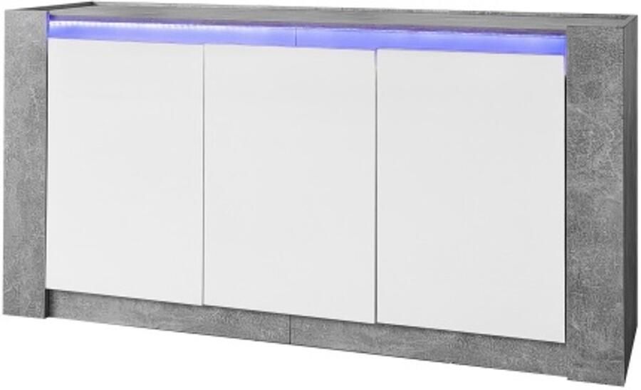 GOTAGEE Dressoir hoogglans kast in bijpassende kleur greeploos design met soft-close scharnieren en verstelbare planken