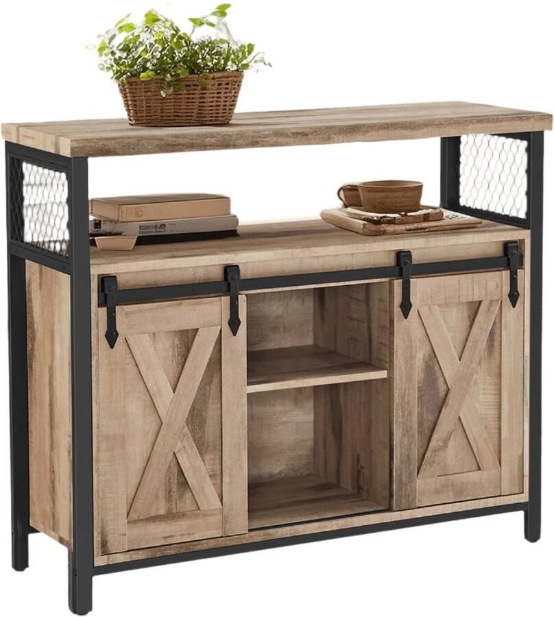 Dressoir keukenkast Opbergkast Duurzaam stalen frame 33 cm x 100 cm x 80 cm