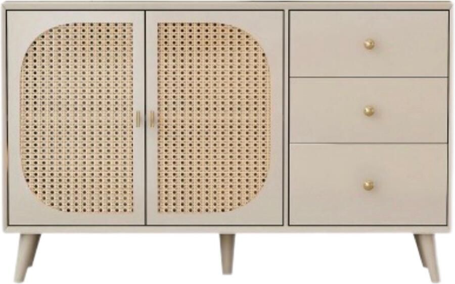 Zonder merk Gotagee Dressoir ladekast Staandekast Zijkast Opbergkast TV tafel Gebroken Wit