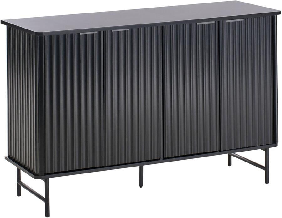 Beliani Sideboard met 4 deuren GLASTONBURY Zwart