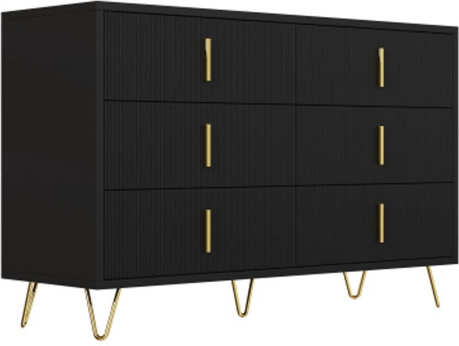 Zonder merk Gotagee Dressoir met modern design ladekast en veel opbergruimte gouden handgrepen