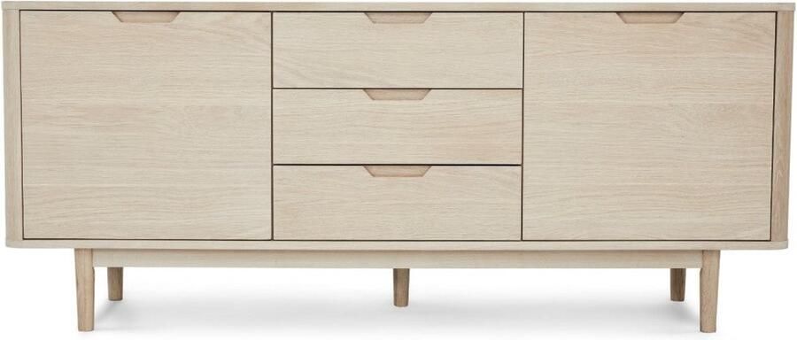 Rootz Living Rootz Dressoir Opbergkast Buffettafel Massief eiken en MDF Elegant ontwerp Voldoende opbergruimte Stille functionaliteit 45 cm x 180 cm x 75 cm