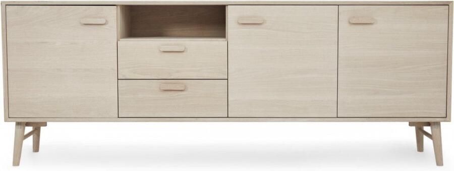 Rootz Living Rootz Dressoir Opbergkast Eiken Credenza Voldoende opbergruimte Superieur vakmanschap Gladde functionaliteit 34 cm x 212 cm x 60 cm