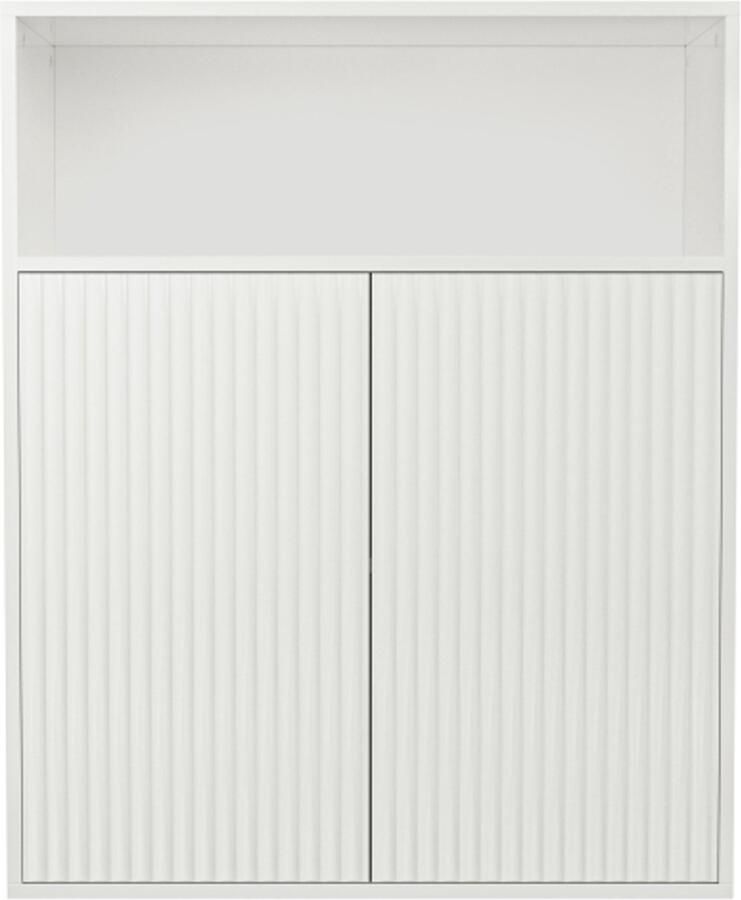 GOTAGEE Dressoir opbergkast met twee magnetische deuren onafhankelijke houten kast keuken huis woonkamer wit 70 x 35 x 90 cm