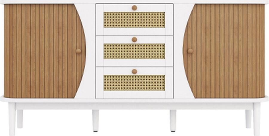 Zonder merk Gotagee Dressoir rotankast met laden ladekast met schuifdeuren