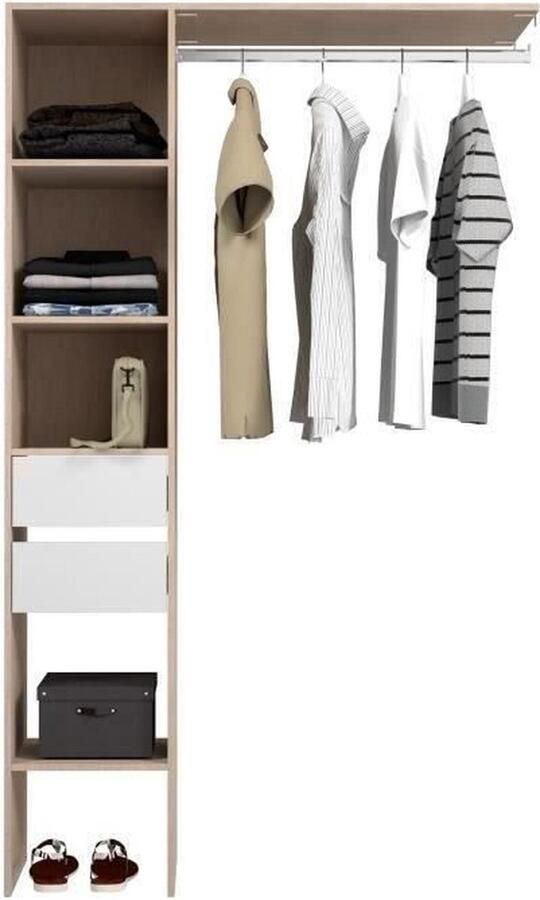 Merkloos Dressoirset EKIPA URBAIN Brooklyn eik en wit 2 laden