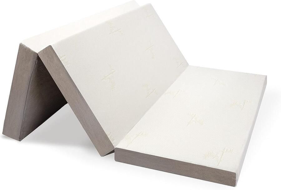 Driedelig Opvouwbaar Futon Matras met Afneembare Overtrek en Antislip Onderkant Dubbel 135 x 190 x 10 cm