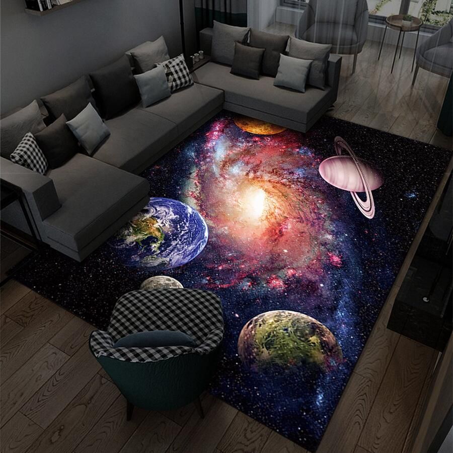 Driedimensionale planeet tapijt 3D cartoon universum kamer slaapkamer vloermat woonkamer volledige tapijt 80*120 CM