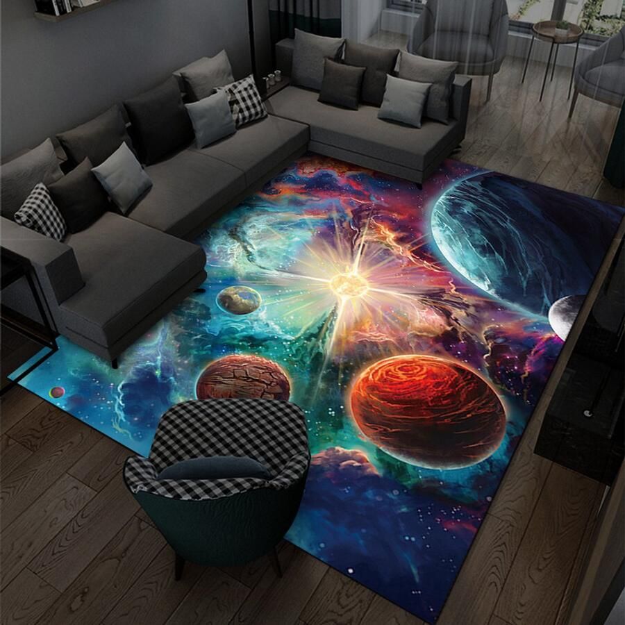 Driedimensionale planeet tapijt 3D cartoon universum kamer slaapkamer vloermat woonkamer volledige tapijt 80*120 CM