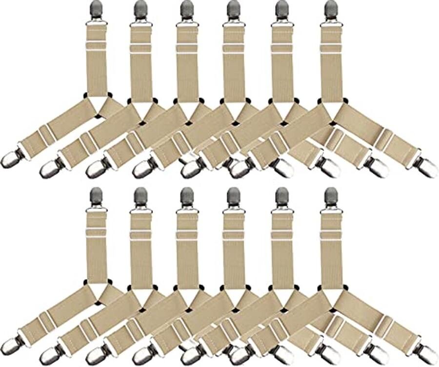 Driehoek Bed Sheet Fasteners 3-weg Verstelbare Clips voor Beddengoed Elastische Bevestigingsmiddelen 12 Stuks