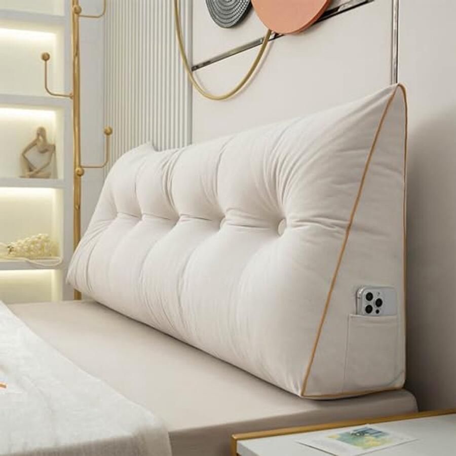 Driehoekig Wigkussen voor Bed en Bank Zacht Ergonomisch Leeskussen voor Volwassenen en Kinderen