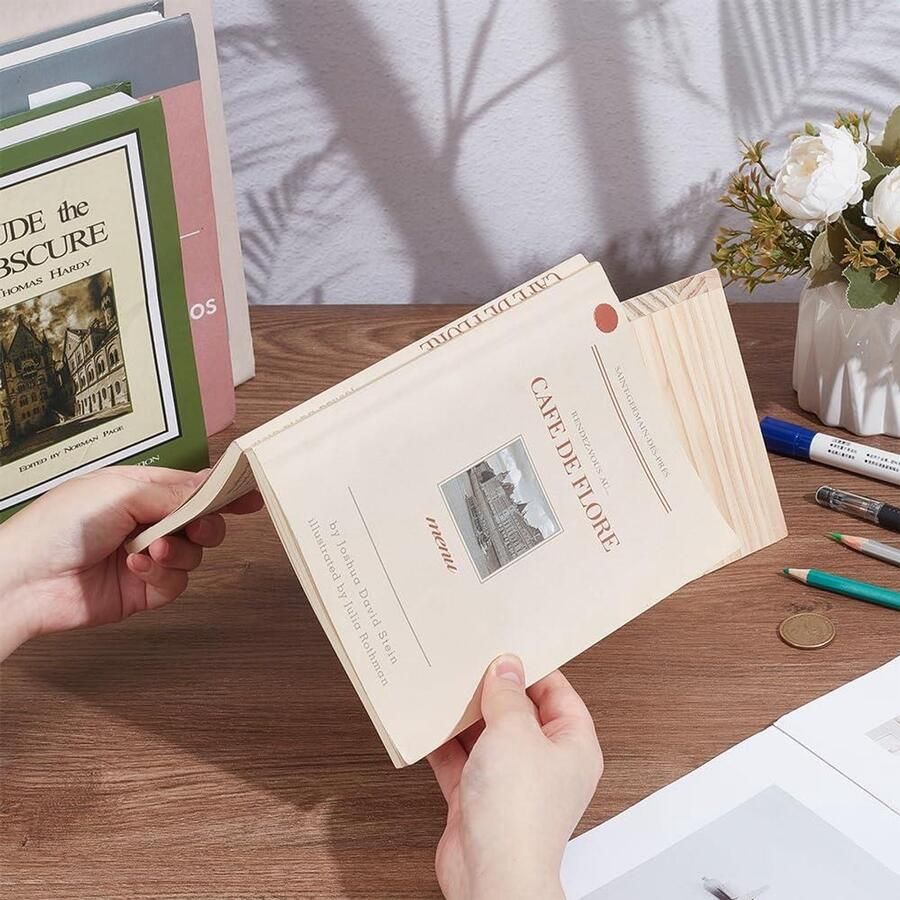 Driehoekige Boekensteun van 140×140×150 mm voor Slaapkamer Woonkamer Kantoor en Bibliotheek. Houten Leessteun en Paginahouder voor Tafel. Duurzaam design