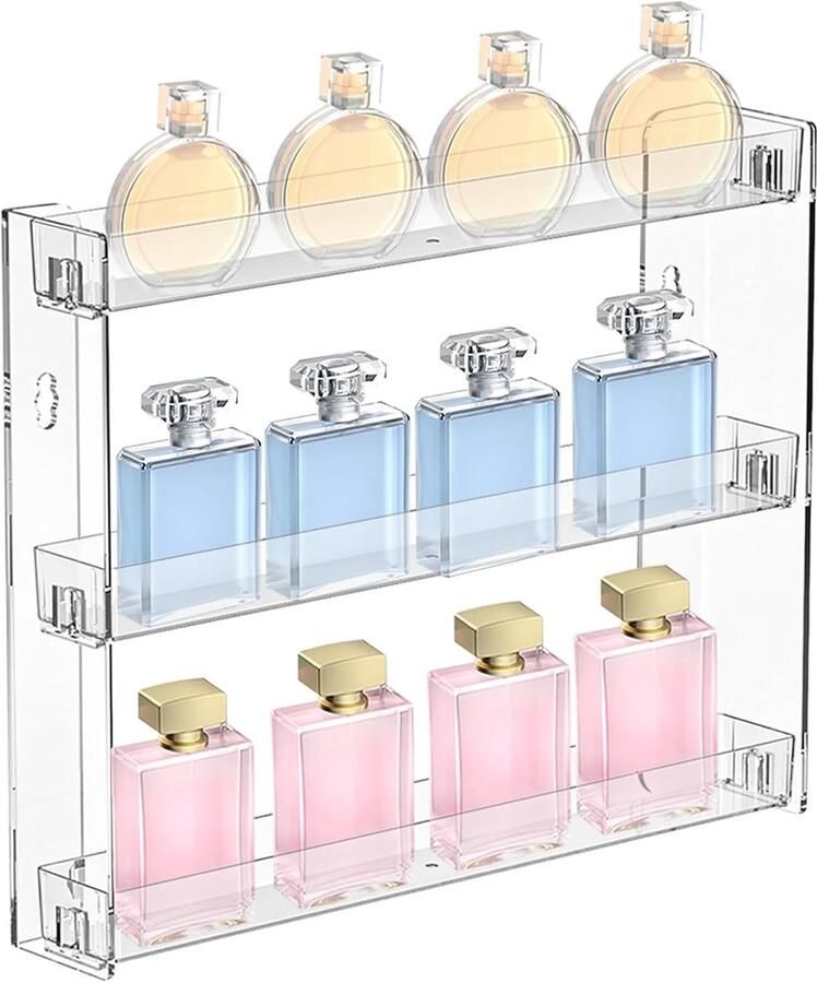 Drielaags wandrek ruimtebesparend acryl 24 5 x 31 x 6 cm