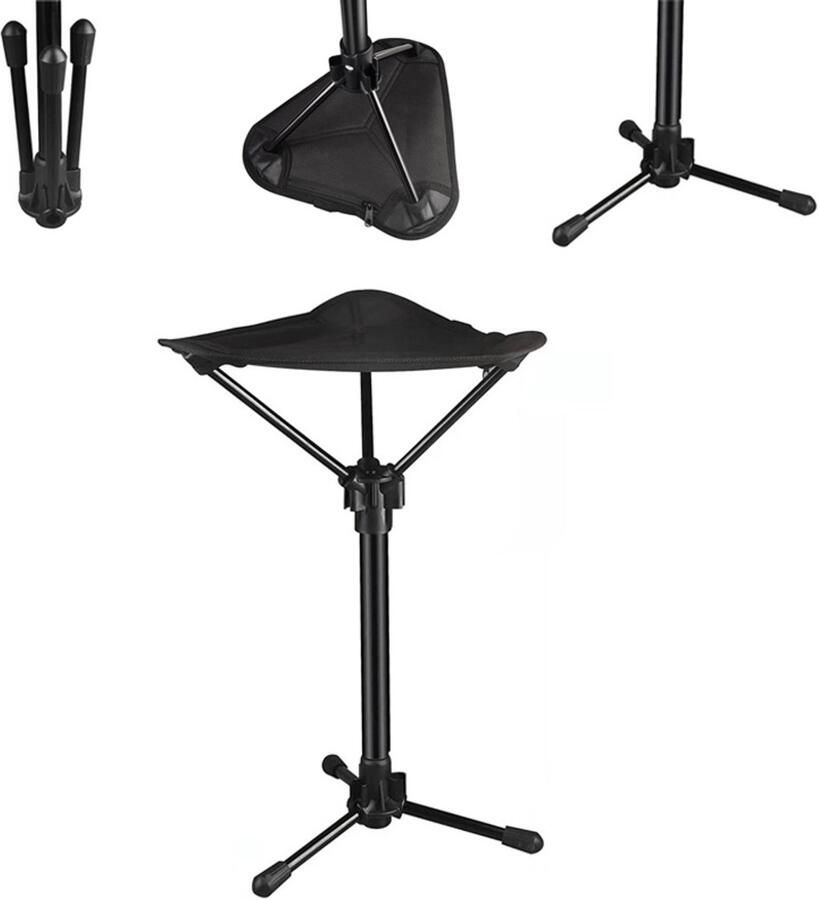 Driepootkruk Telescopische kruk Kampeerstoel Opvouwbare kruk Buiten Kruk Draagbaar Opvouwbare voetenbank Geschikt voor buitenactiviteiten zoals kamperen wandelen picknicken en vissen 1 stuk