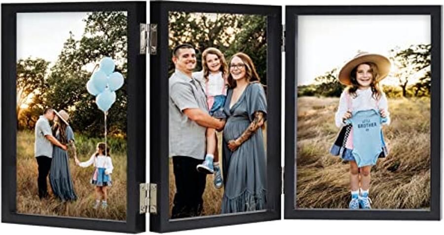 Drievoudige fotolijst collage 13x18 cm Houten fotolijst voor bureau