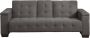 Driezits bedbank van microvezel DEVONSHIRE met centraal inklapbaar tafeltje grijs L 218 cm x H 88 cm x D 94 cm - Thumbnail 1